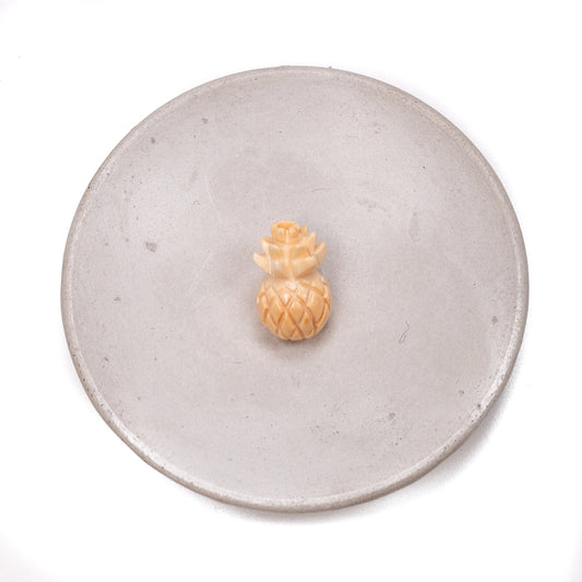 Tan Shell Small Carved Pineapple Bead - 1 pc.