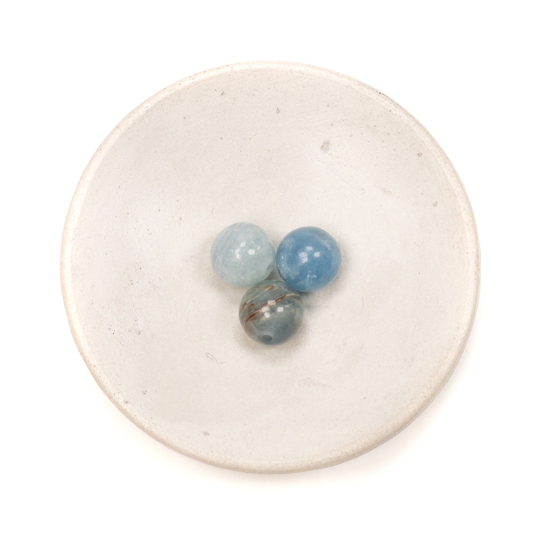 Aquatine Blue Calcite 10mm Round Bead - 3 pcs.