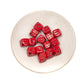 Dice (8mm) Opaque Red with Bronze Wash Glass Bead - 15 pcs.
