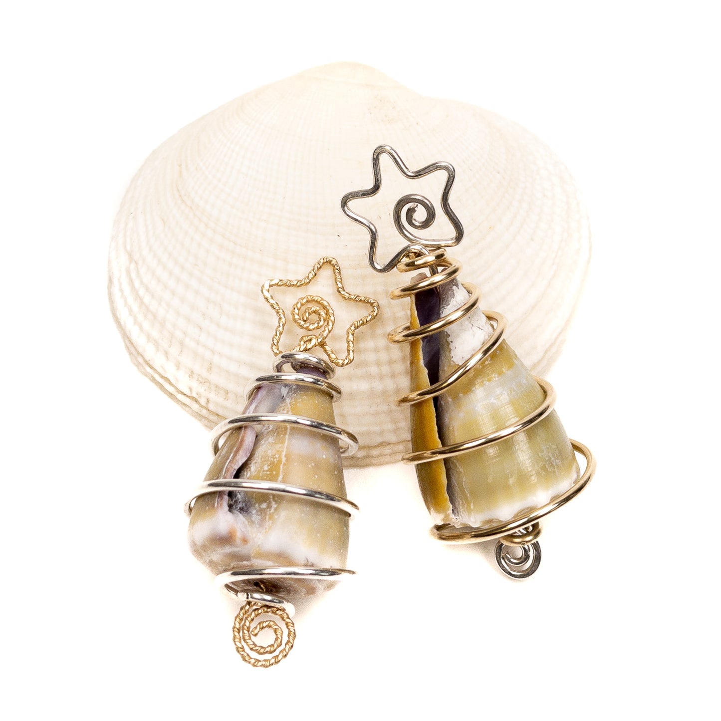 Hawaiian Cone Shell Christmas Tree Pendant Kit (2 Shell Options Available)