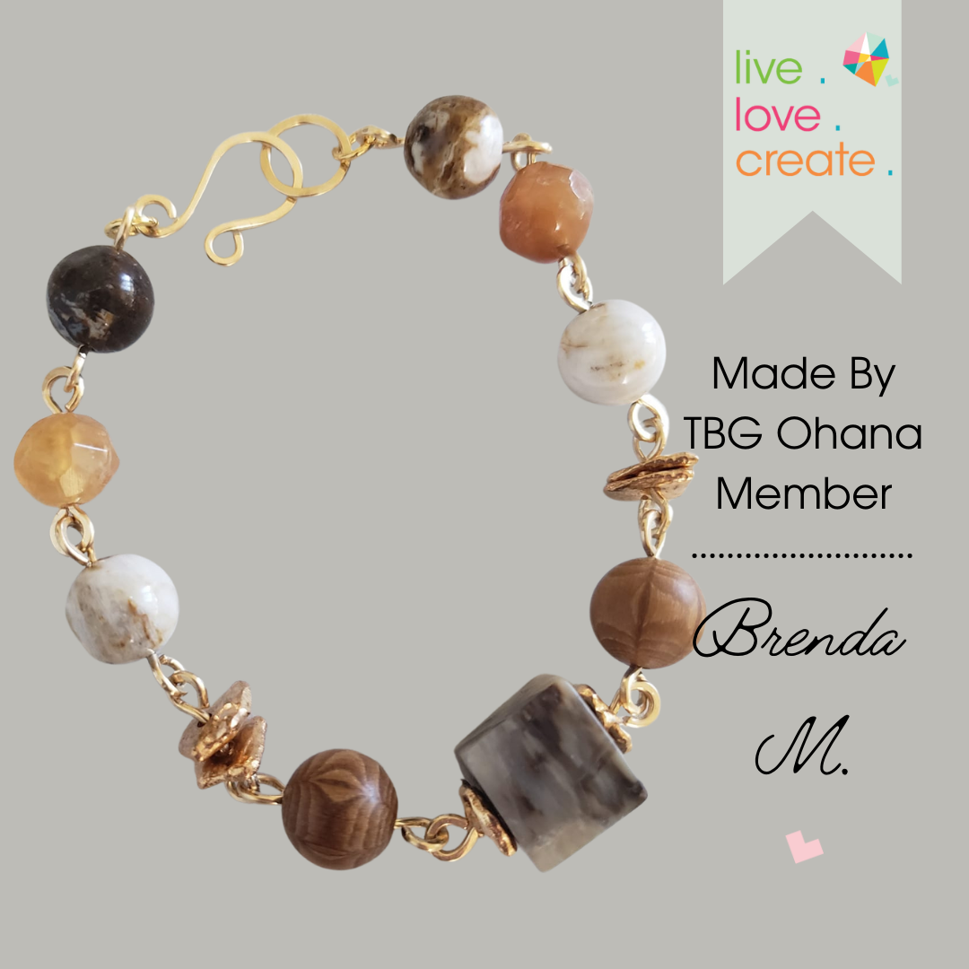 Limited Edition: Rustic Warm Gemstone and Wood Bead Mix - 21 pcs.