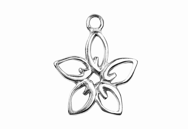 Plumeria Flower Charm (2 Metal Options Available) - 1 pc.