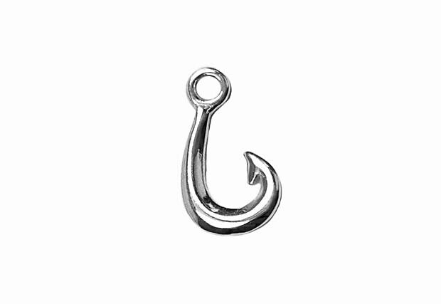 Maori Fish Hook Charm (2 Metal Options Available) - 1 pc.