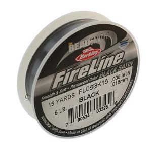 FireLine Black Satin 6lb 0.006 Diameter (15 Yards) Braided Beading Thread