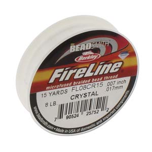 FireLine Braided Beading Thread, 8lb Test and 0.007 Thick, 15 Yard Mini Spool, Crystal Clear