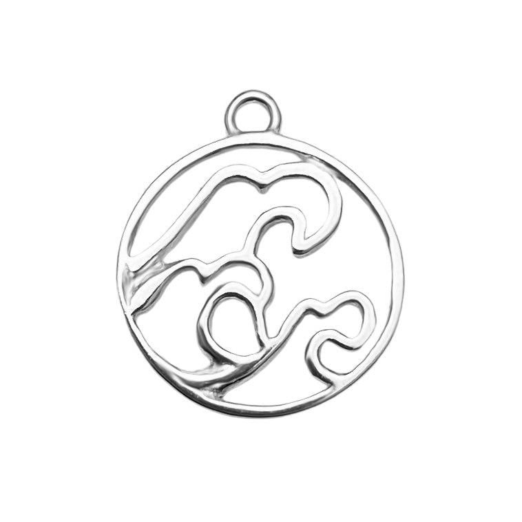 Round Mini Wave Charm (2 Colors Available) - 1 pc.
