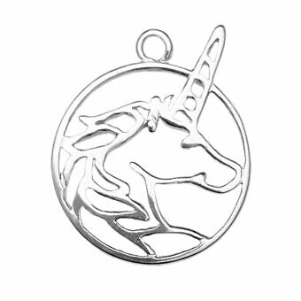Framed Unicorn Charm (2 Metal Options Available) - 1 pc.