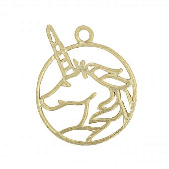 Framed Unicorn Charm (2 Metal Options Available) - 1 pc.