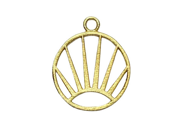 Sunrays Round Frame Charm (2 Metal Options Available) - 1 pc.