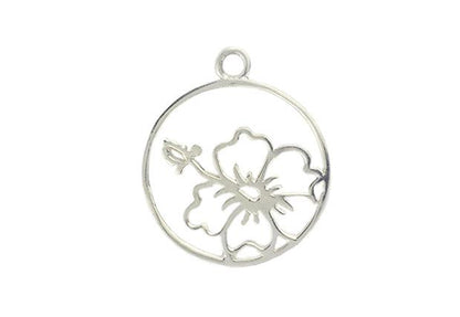 Framed Hibiscus Charm (2 Metal Options Available) - 1 pc.
