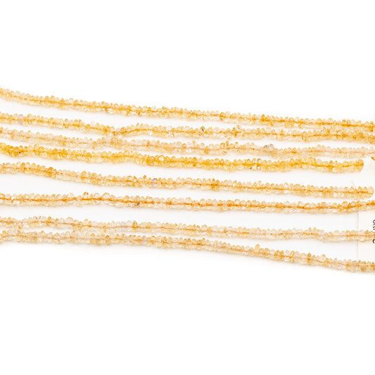 Citrine 4mm Rondelle Rough Faceted - 6.5" Strand