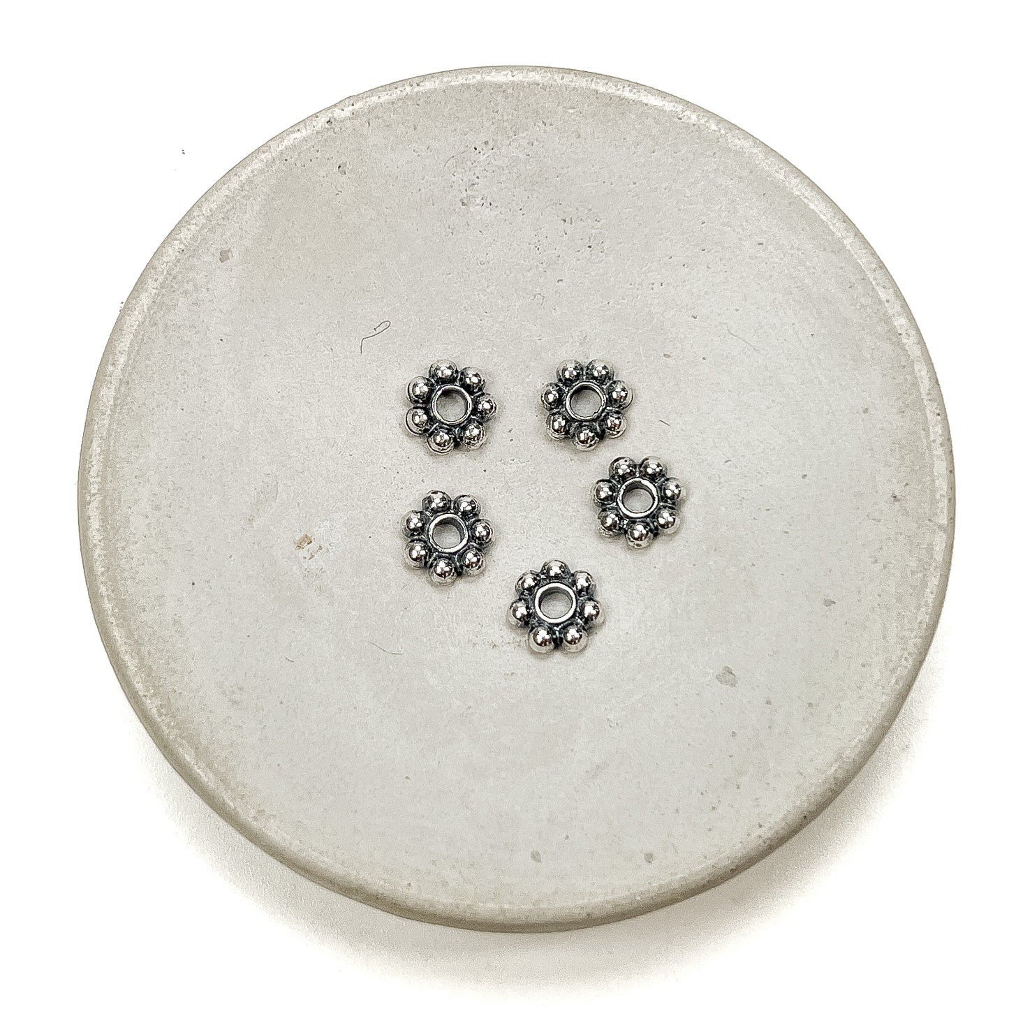 7mm Super Daisy Spacer Bead (Silver Plated) - 5 pcs.