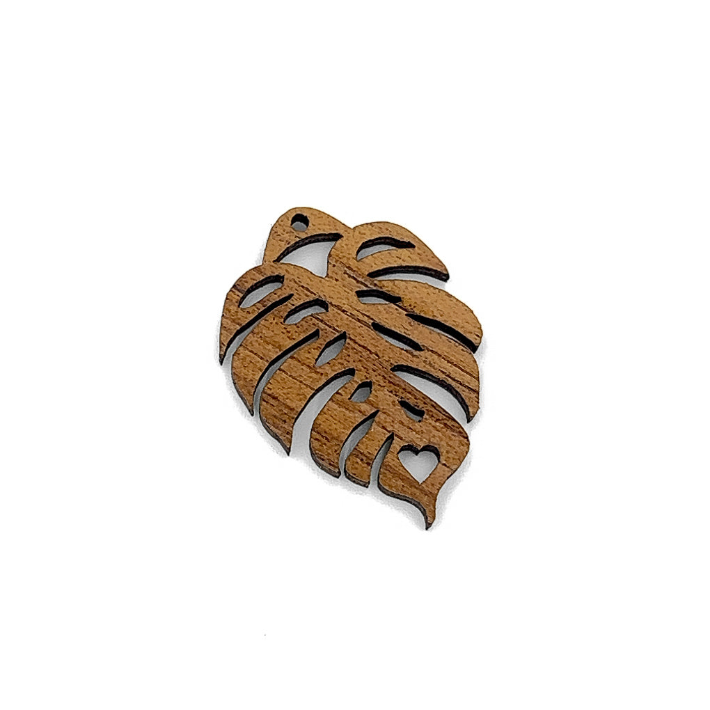 Medium Monstera Leaf Koa Charm -1 pc.