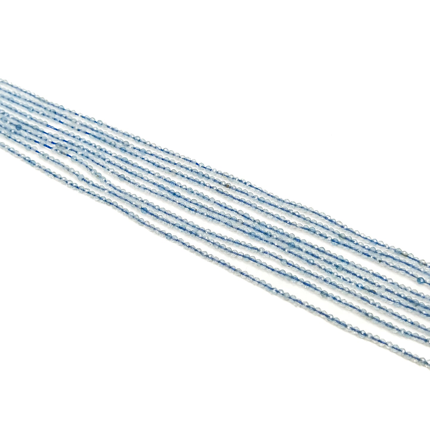 Aquamarine 2mm Faceted Round Bead Strand - (2 Quantities Available)