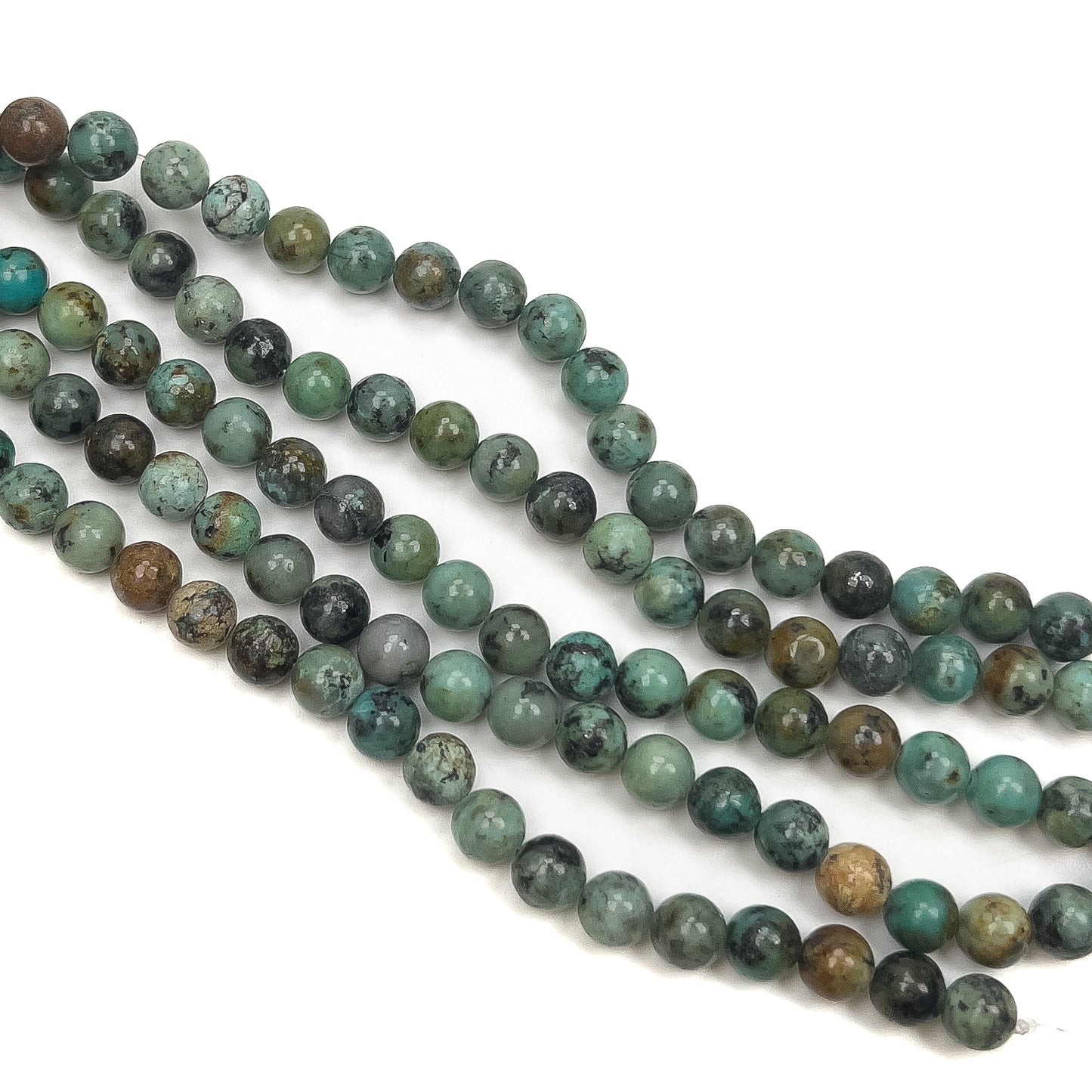 African Turquoise 8mm Round Bead - 7.5" Strand