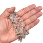 Herkimer Quartz Medium Rough Crystal Points with Black Inclusion Bead - 8" Strand