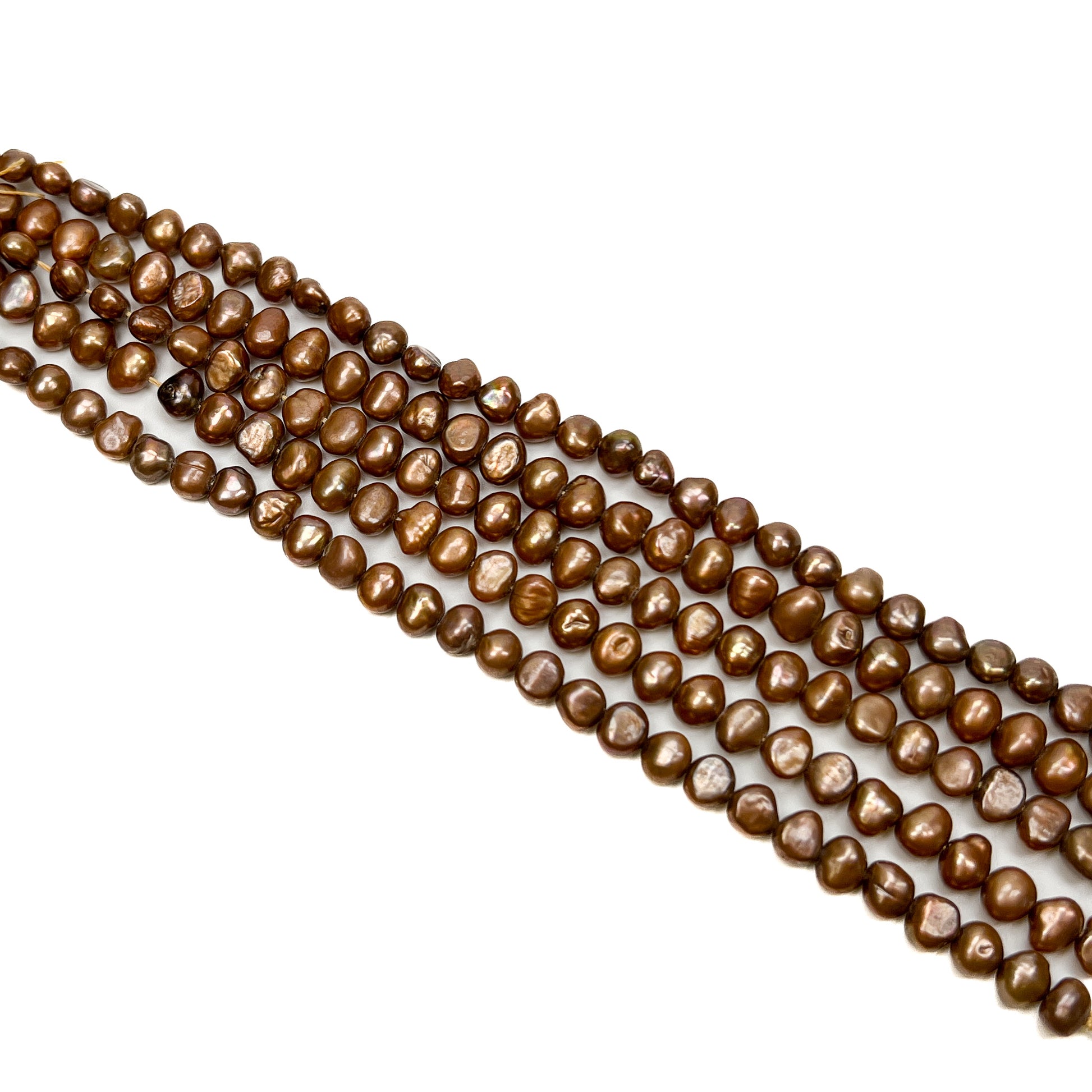Coffee 6mm Side-Drilled Nugget Freshwater Pearl (Available in 2 Quantities)