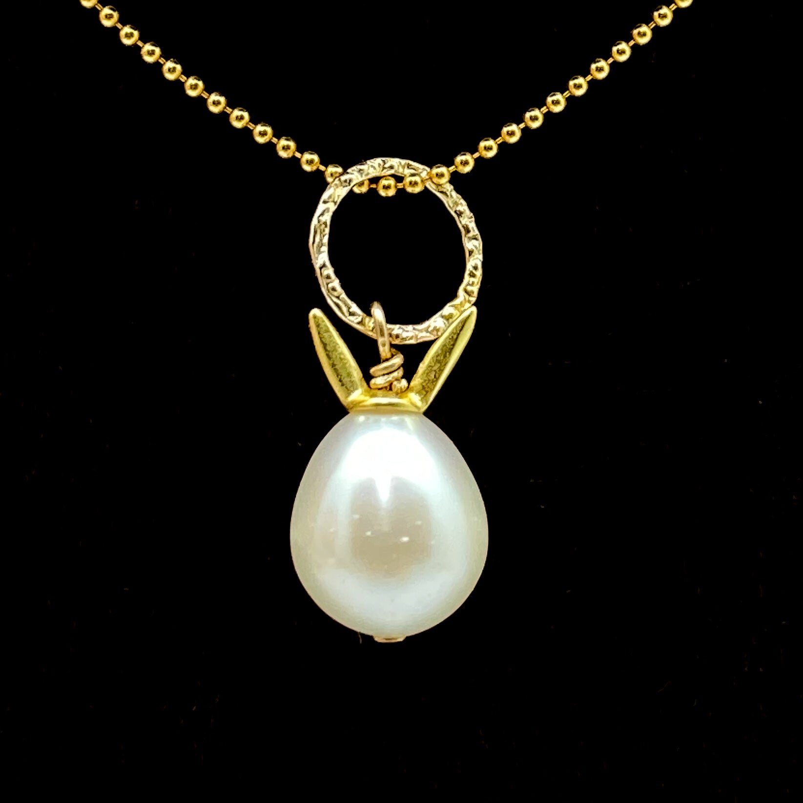 Bunny Ears Bead Cap (Gold Plated Sterling Silver) - 1 pc.