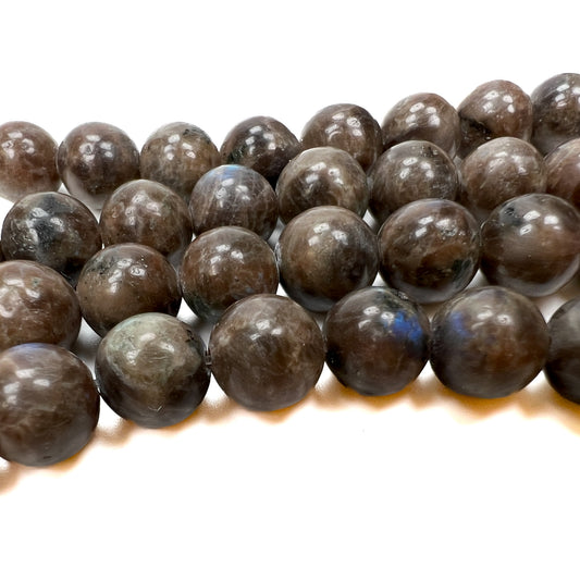 Chocolate Labradorite 8mm Round Bead - 7" Strand