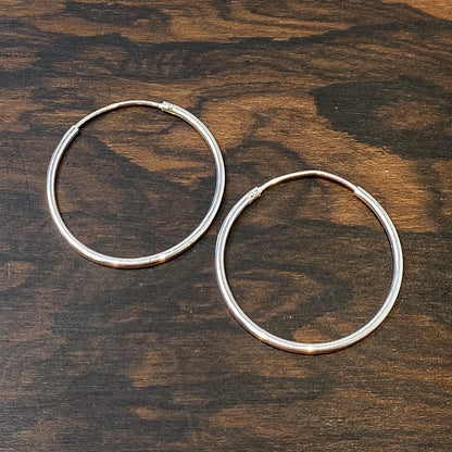 24mm Endless Hoop Earring (3 Metal Options Available) - 1 pair