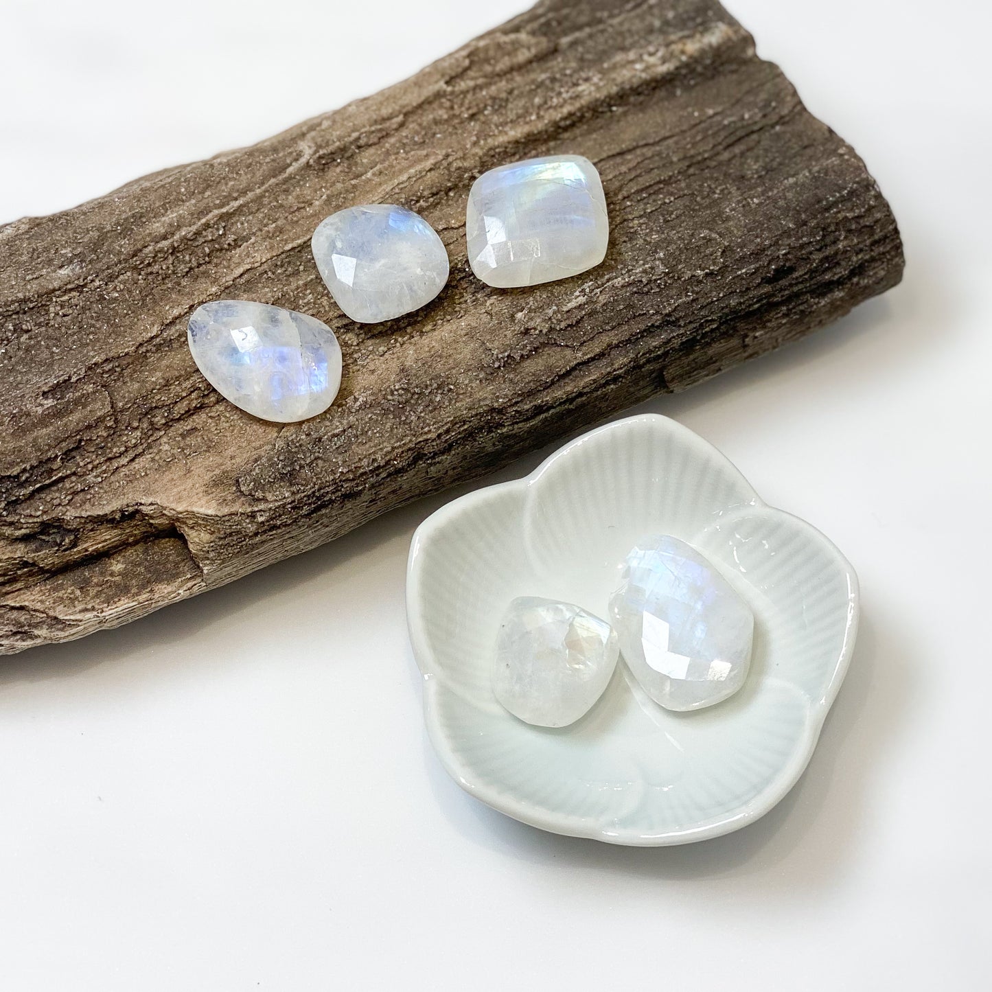 Rainbow Moonstone Faceted Free Form Focal Bead - 1 pc.