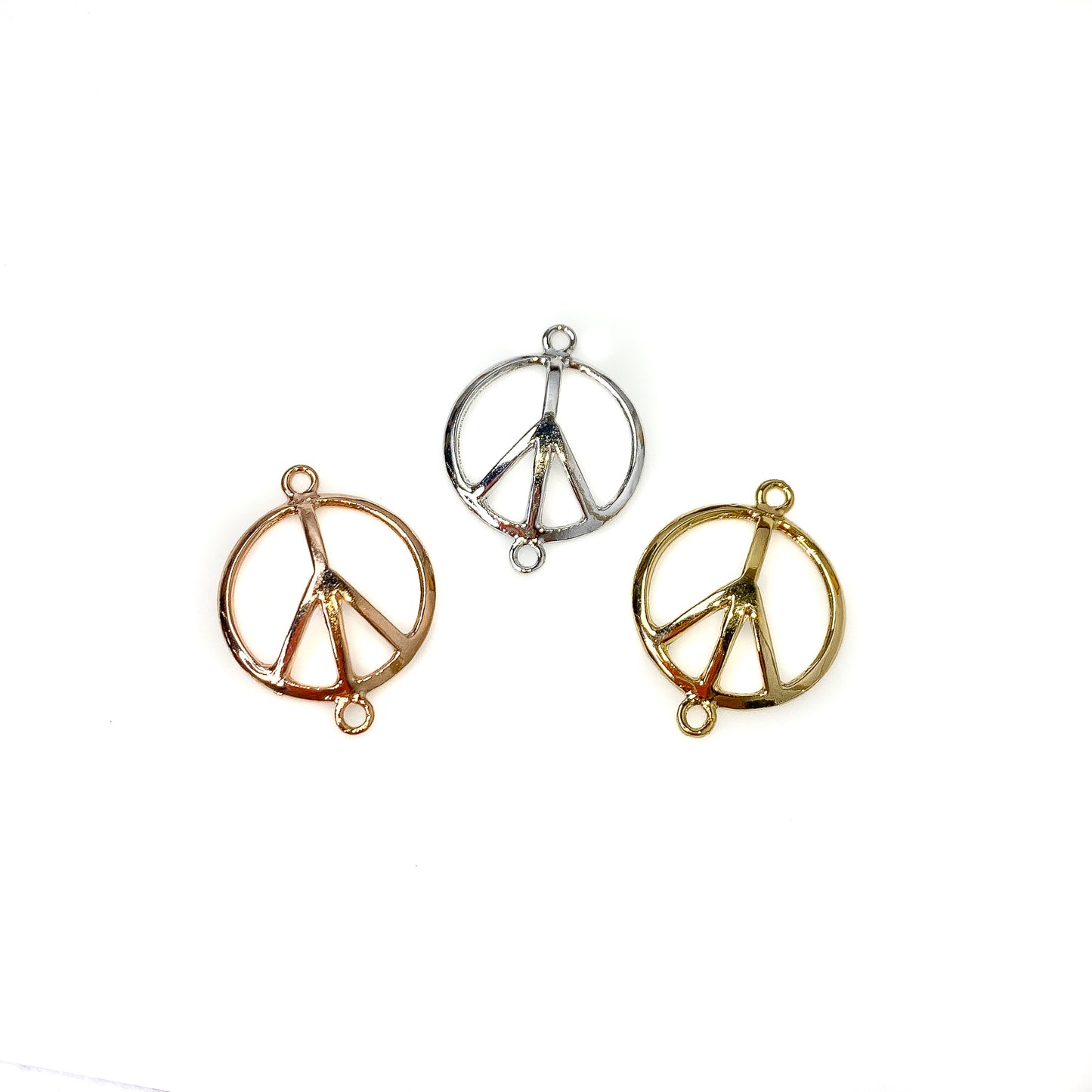 Peace Symbol Link Charm (3 Colors Available) - 1 pc.