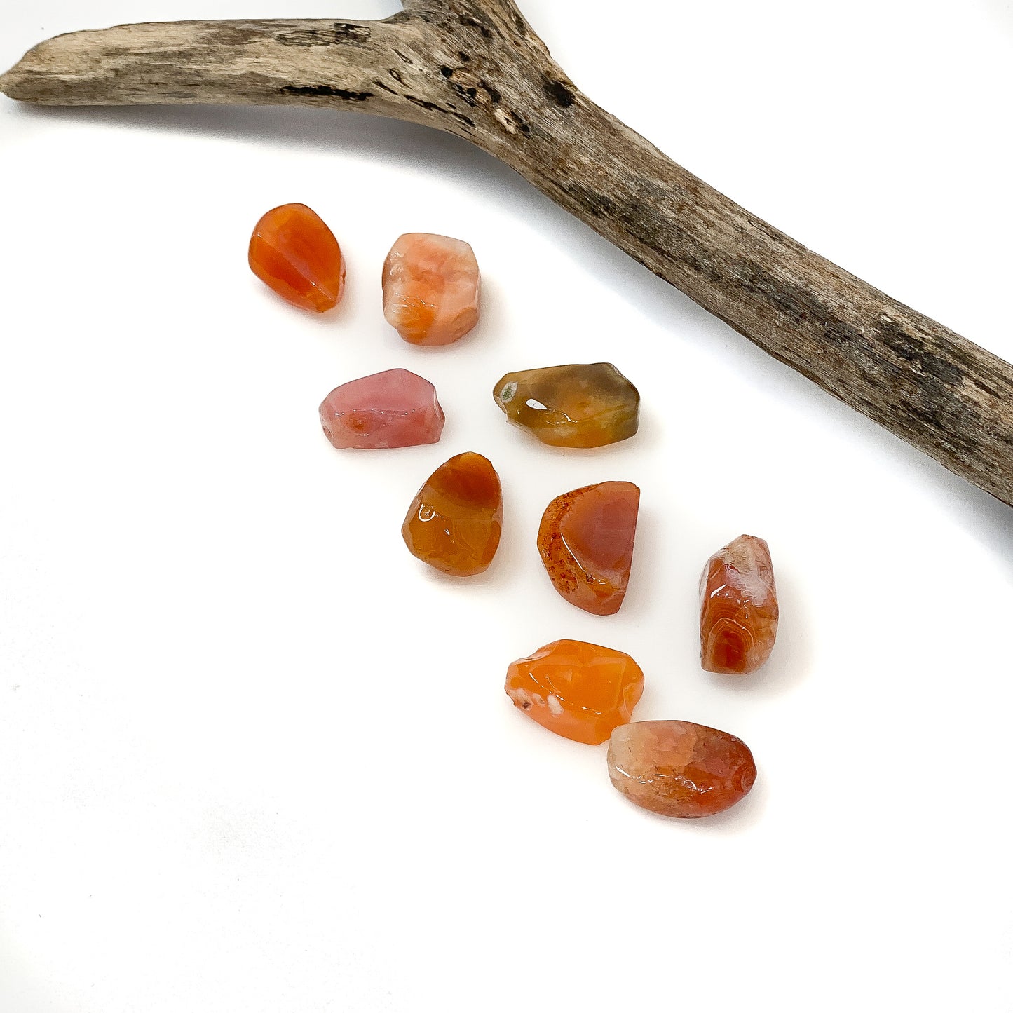 Carnelian Tumbled Tip Drilled Nugget Bead (3 pcs.) - 20mm Color Varies