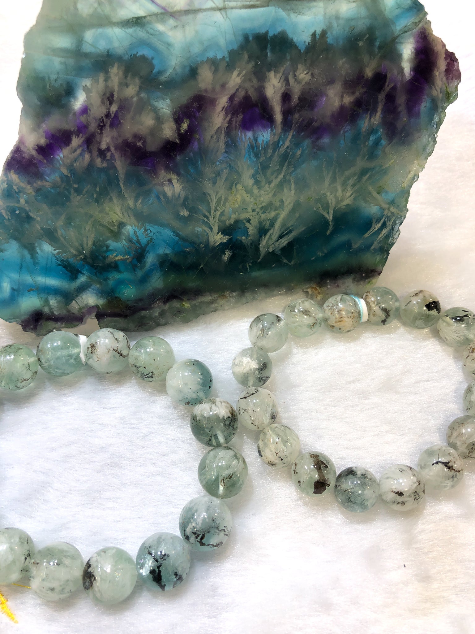 Angel Feather Fluorite Bead (2 Sizes Available) - 1 pc.