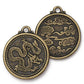 Large Dragon Coin Pendant (3 colors available) - 1 pc.