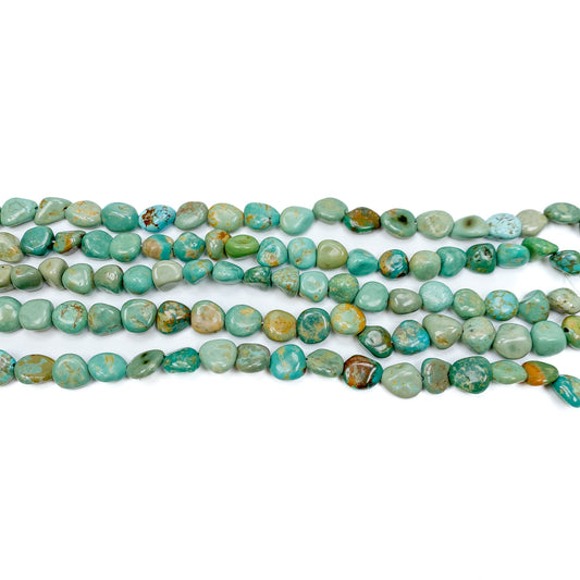 Campo Frio Turquoise 8mm Long-Drill Tumbled Nugget Bead - 8" Strand-The Bead Gallery Honolulu