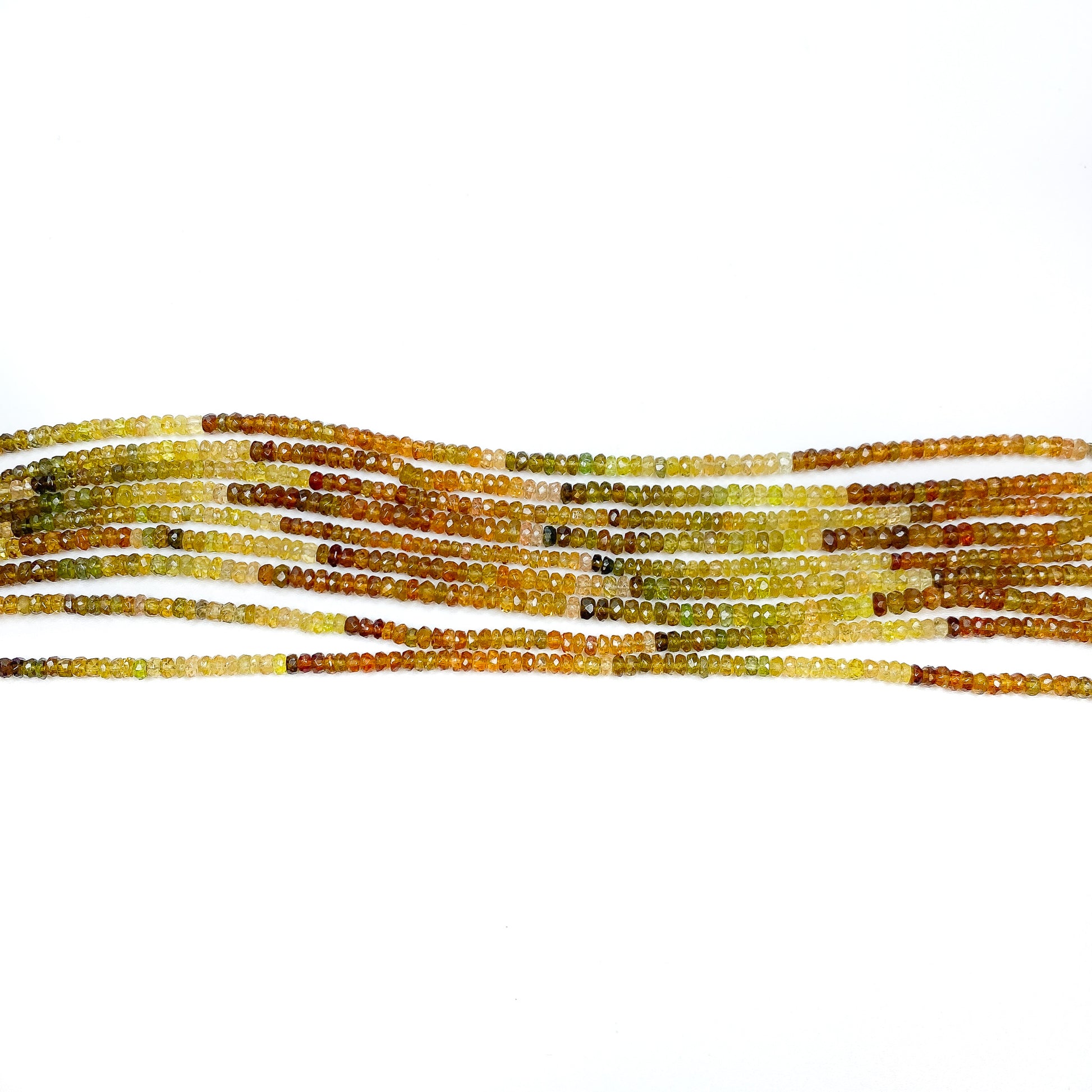 Tourmaline 2x4mm Multicolor Faceted Rondelle Bead - 8" Strand