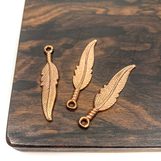 Feather Pendant (Rose Gold Plated) - 1 pc.
