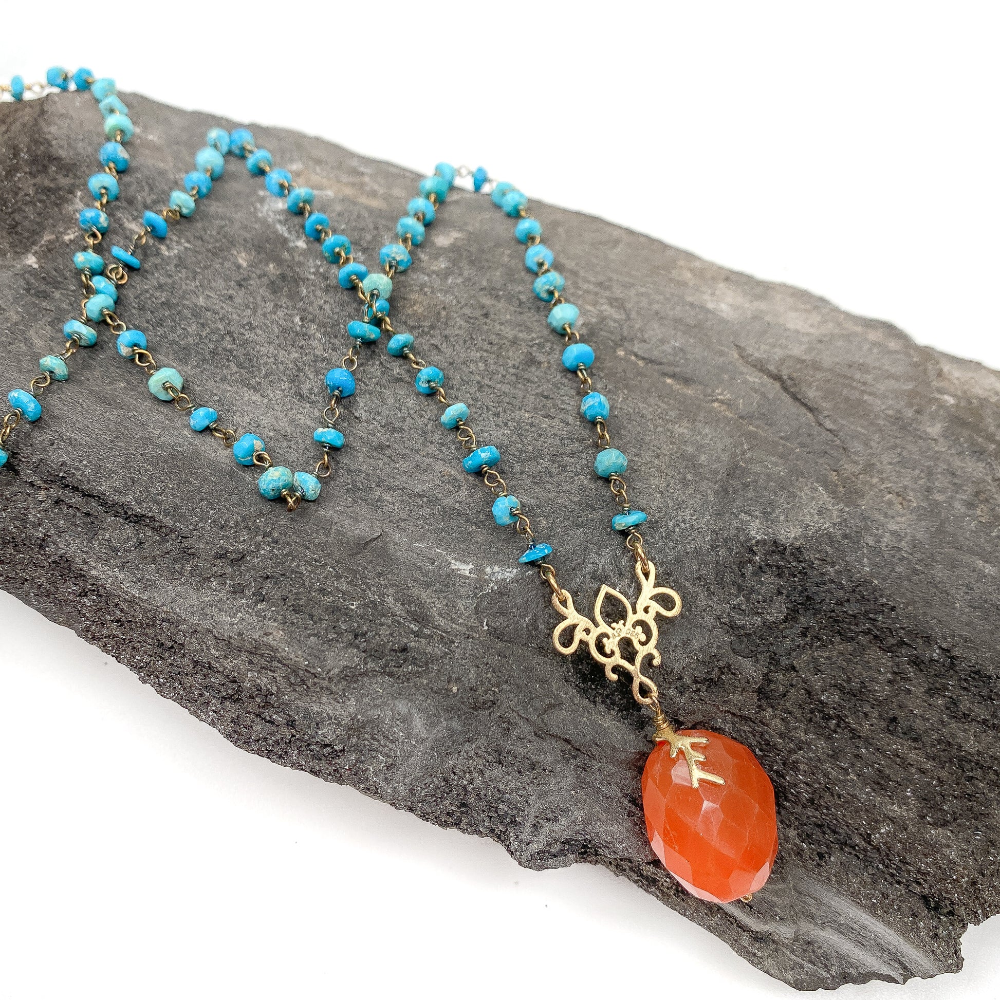 Turquoise and Carnelian Necklace