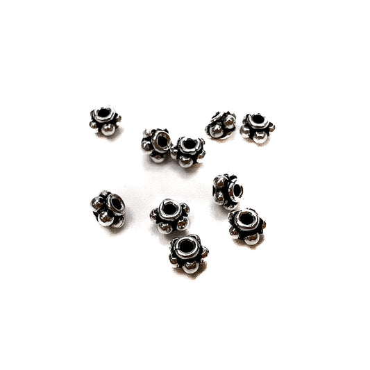Wide Daisy Spacer (Sterling Silver) - 10 pcs.