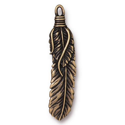 Stacked Feather Charm (4 Colors Available) - 1 pc.