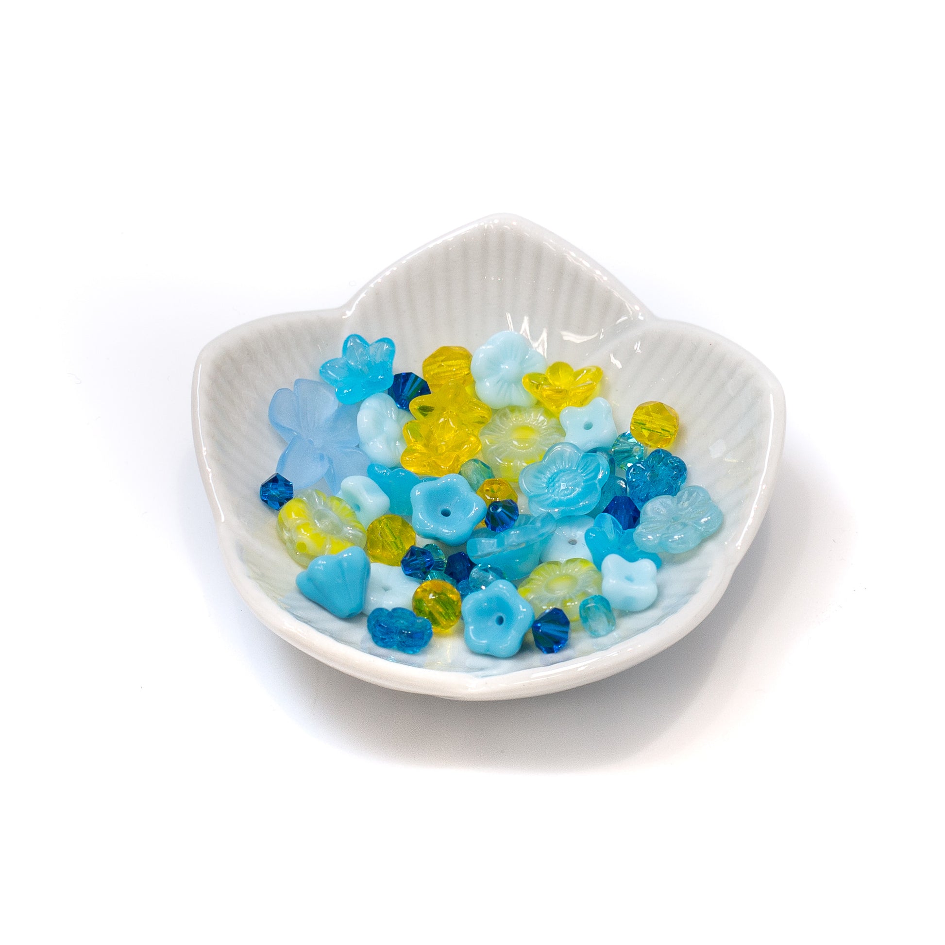 Aqua Flower Garden - Glass Beads Mix