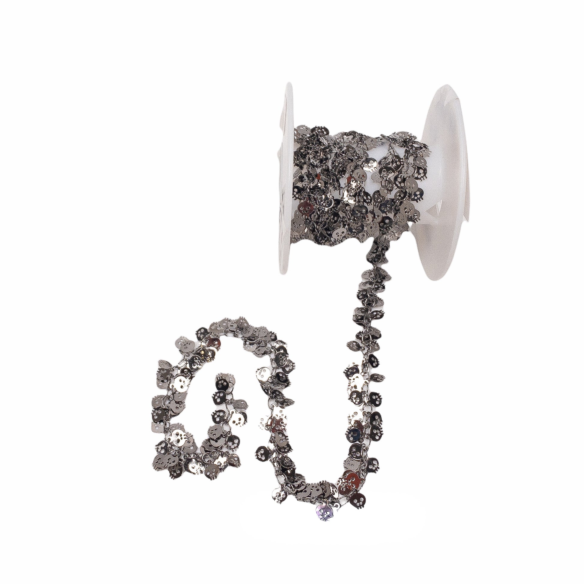 6mm Skull Confetti Charm Chain (Available in 3 Colors) - by the INCH
