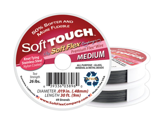 .019" Diameter, 49-Strand Soft Touch Beading Cable (3 Quantities Available)