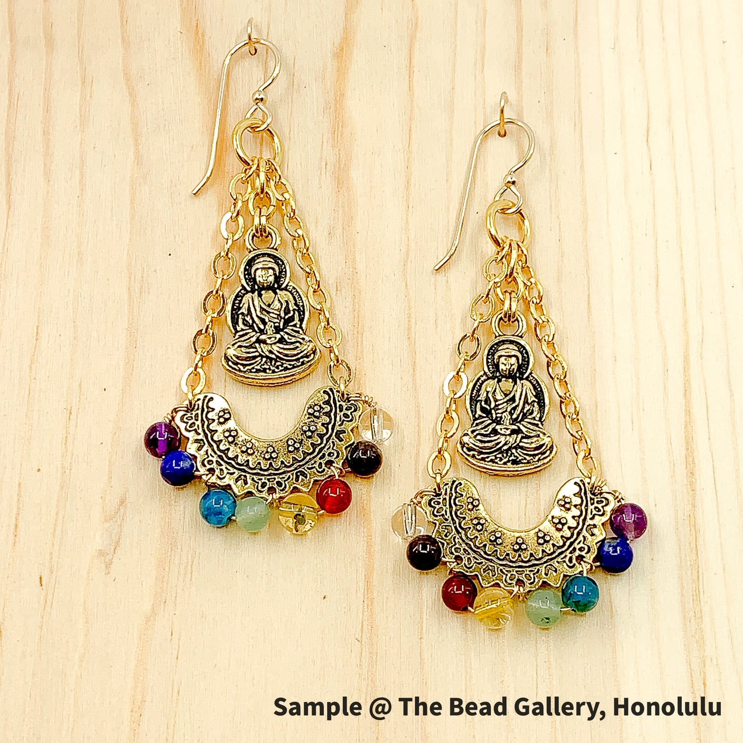 Seated Buddha Pendant (4 Colors Available) - 1 pc.
