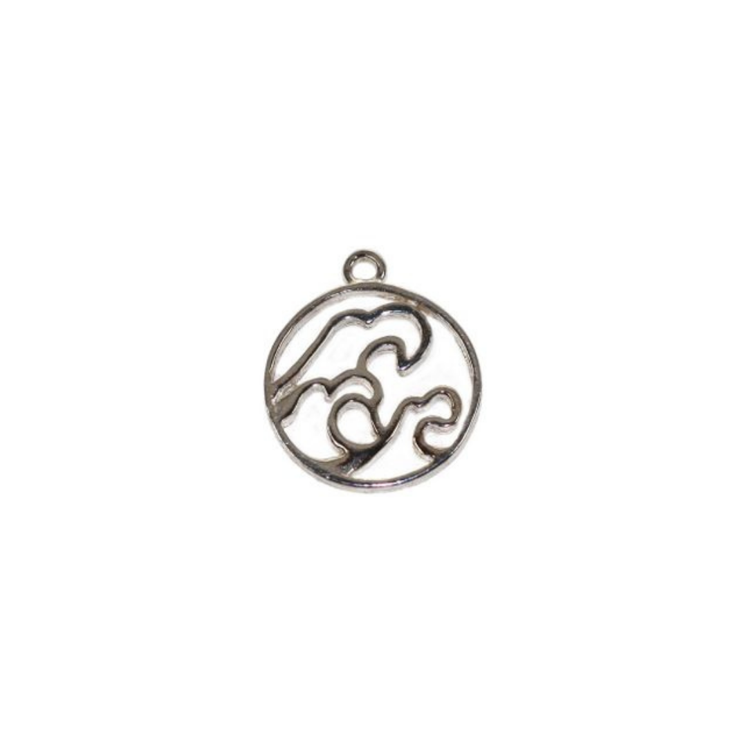 Round Mini Wave Charm (2 Colors Available) - 1 pc.