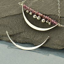 Sterling Silver Crescent Link with Two Holes