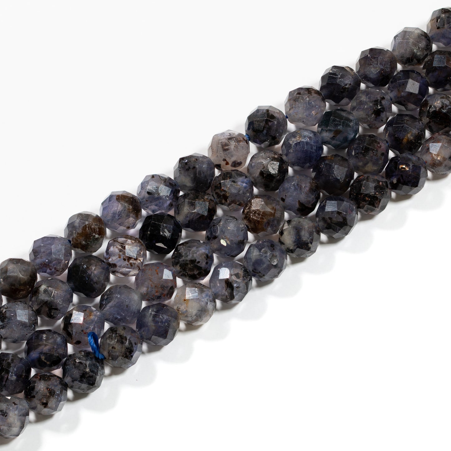 Iolite 6.5mm Faceted Round Bead - 8" Strand