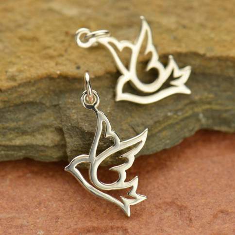 Peace Dove Charm (Sterling Silver) - 1 pc.