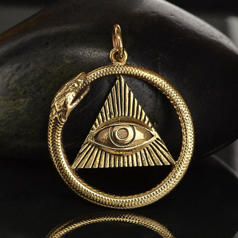 All-Seeing Eye & Ouroboros Pendant - 1 pc. (Bronze)