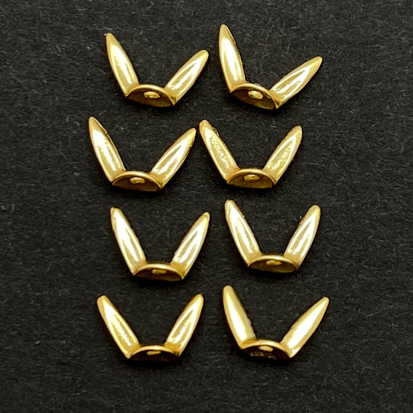 Bunny Ears Bead Cap (Gold Plated Sterling Silver) - 1 pc.