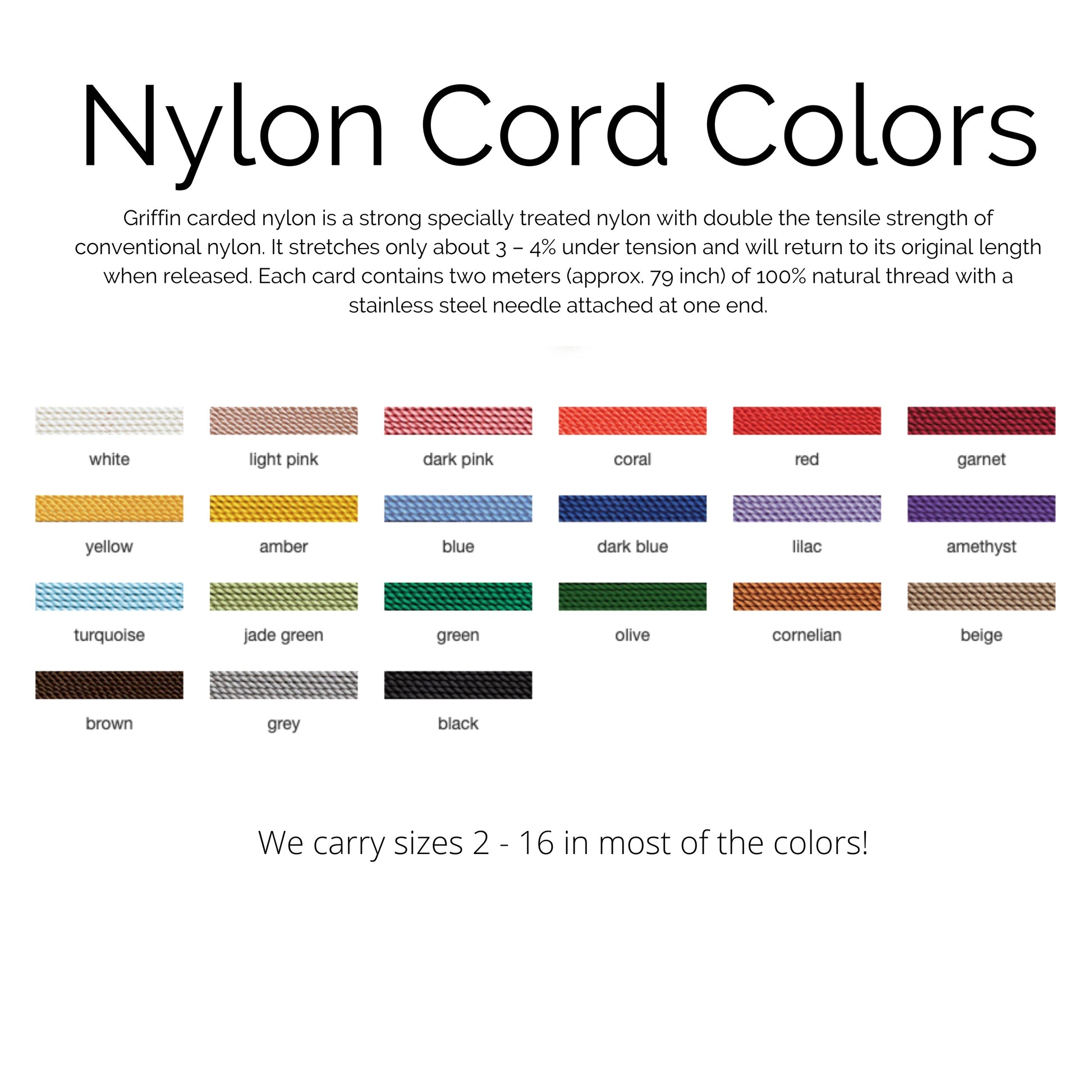 Carded Nylon Bead Cord - #4