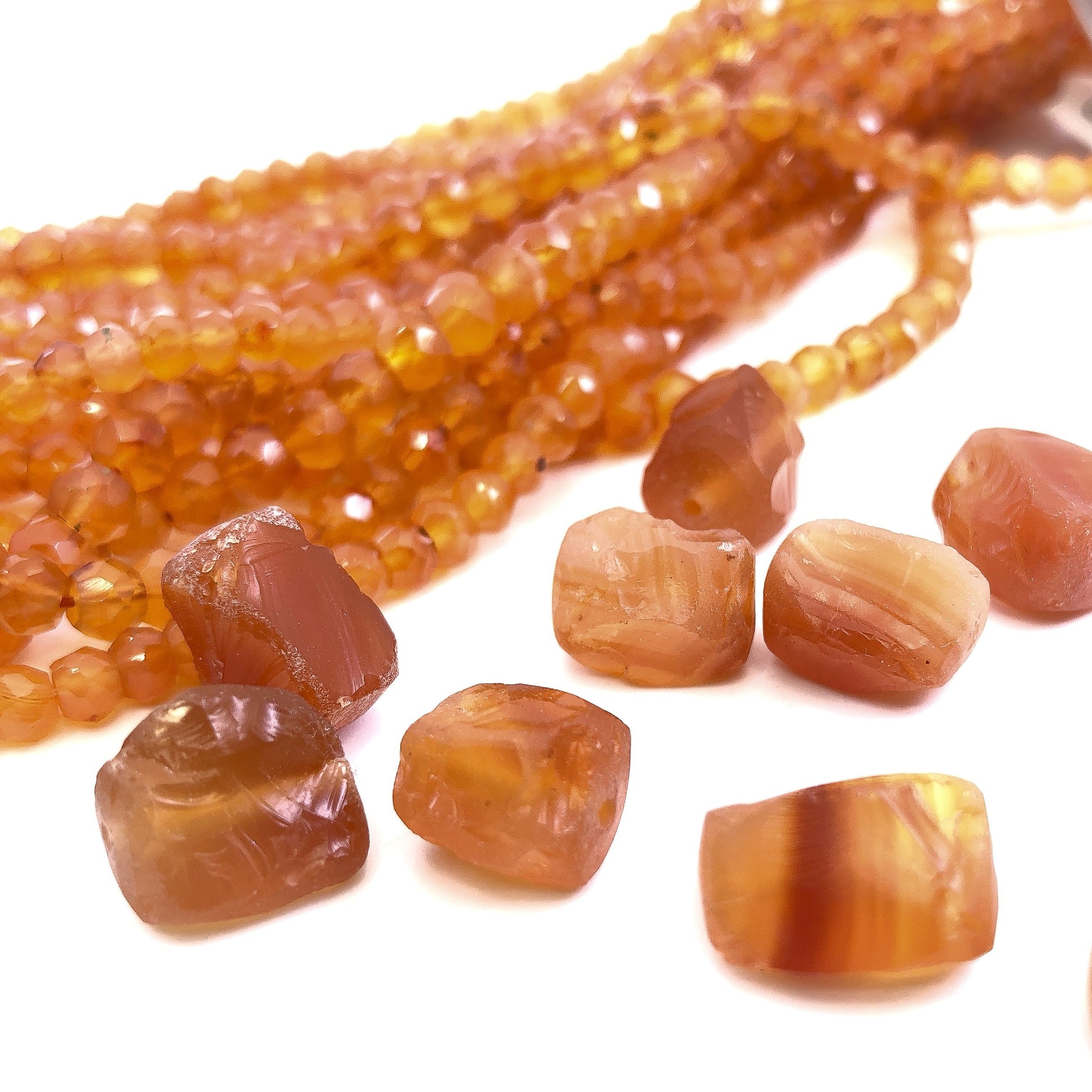 Hand-Hammered Carnelian Rough Beads - 1pc.