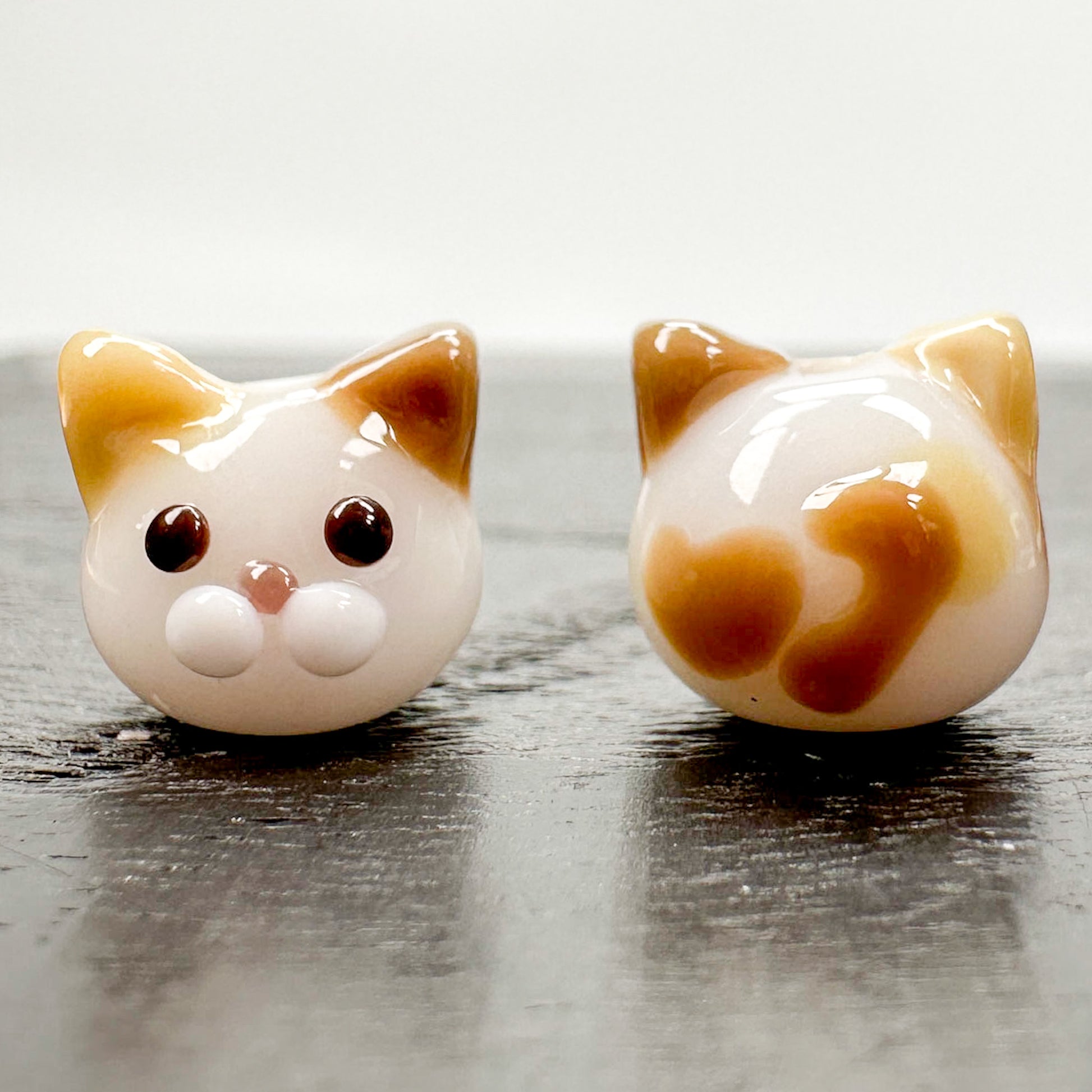 Chibi Handmade Glass Beads - Calico Cat Pastel-The Bead Gallery Honolulu