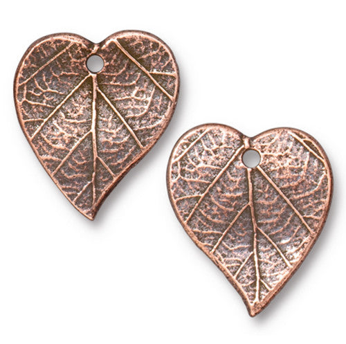 *Heart Leaf Charm (3 Colors Available) - 1 pc.-The Bead Gallery Honolulu