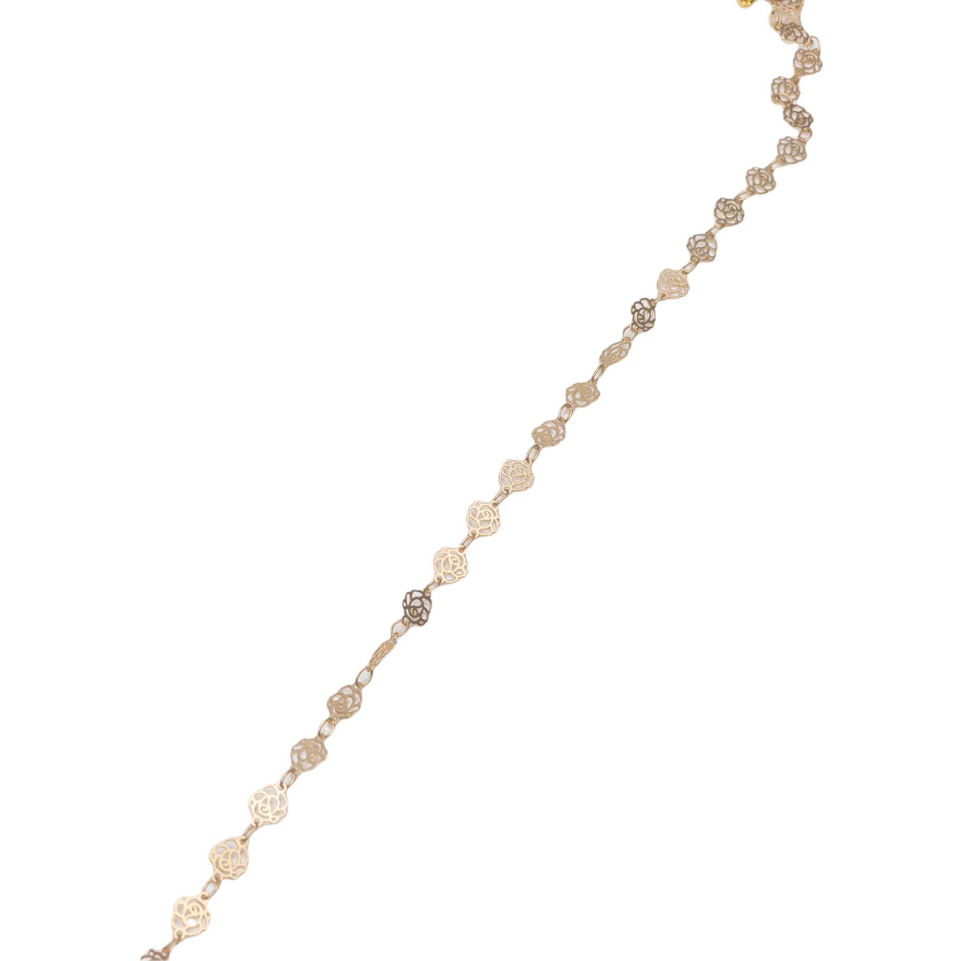 Tiny Cutout Rose Chain (2 Colors Available) - by the INCH
